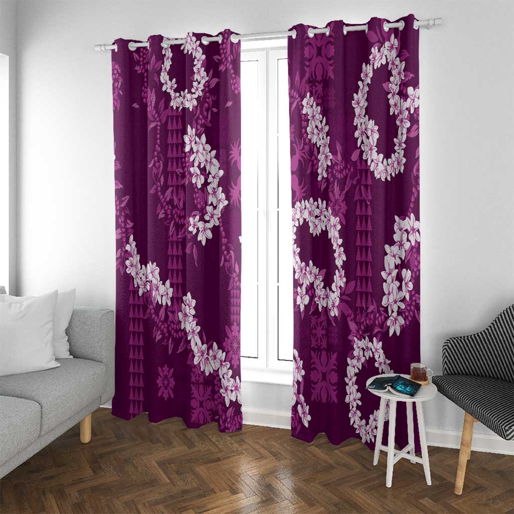 Mokihana Maile and Ilima Leis Window Curtain Akala Hawaiian Tapa Quilt Pattern - Polynesian Pride