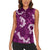 Mokihana Maile and Ilima Leis Women Sleeveless Polo Shirt Akala Hawaiian Tapa Quilt Pattern - Polynesian Pride
