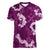 Mokihana Maile and Ilima Leis Women V-Neck T-Shirt Akala Hawaiian Tapa Quilt Pattern - Polynesian Pride