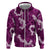 Mokihana Maile and Ilima Leis Zip Hoodie Akala Hawaiian Tapa Quilt Pattern - Polynesian Pride