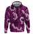 Mokihana Maile and Ilima Leis Zip Hoodie Akala Hawaiian Tapa Quilt Pattern - Polynesian Pride