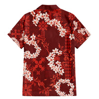 Mokihana Maile and Ilima Leis Family Matching Mermaid Dress and Hawaiian Shirt Ulaʻula Hawaiian Tapa Quilt Pattern - Polynesian Pride