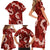 Mokihana Maile and Ilima Leis Family Matching Short Sleeve Bodycon Dress and Hawaiian Shirt Ulaʻula Hawaiian Tapa Quilt Pattern - Polynesian Pride