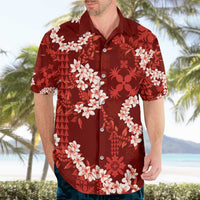 Mokihana Maile and Ilima Leis Hawaiian Shirt Ulaʻula Hawaiian Tapa Quilt Pattern - Polynesian Pride