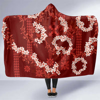 Mokihana Maile and Ilima Leis Hooded Blanket Ulaʻula Hawaiian Tapa Quilt Pattern - Polynesian Pride