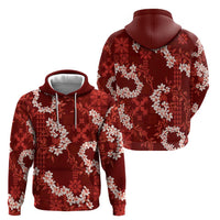 Mokihana Maile and Ilima Leis Hoodie Ulaʻula Hawaiian Tapa Quilt Pattern - Polynesian Pride