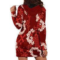 Mokihana Maile and Ilima Leis Hoodie Dress Ulaʻula Hawaiian Tapa Quilt Pattern - Polynesian Pride