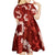 Mokihana Maile and Ilima Leis Kid Short Sleeve Dress Ulaʻula Hawaiian Tapa Quilt Pattern - Polynesian Pride