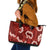Mokihana Maile and Ilima Leis Leather Tote Bag Ulaʻula Hawaiian Tapa Quilt Pattern - Polynesian Pride