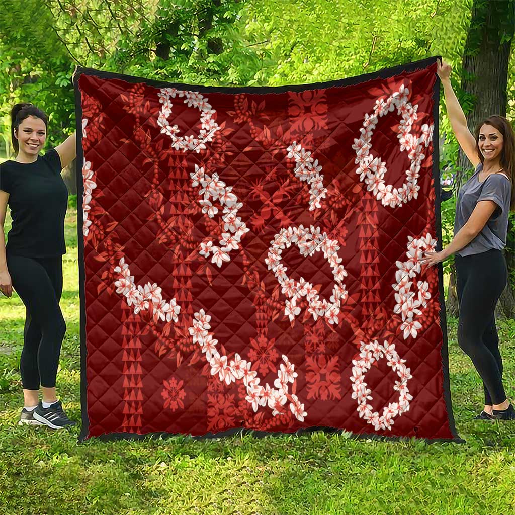 Mokihana Maile and Ilima Leis Quilt Ulaʻula Hawaiian Tapa Quilt Pattern - Polynesian Pride