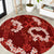 Mokihana Maile and Ilima Leis Round Carpet Ulaʻula Hawaiian Tapa Quilt Pattern - Polynesian Pride