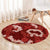 Mokihana Maile and Ilima Leis Round Carpet Ulaʻula Hawaiian Tapa Quilt Pattern - Polynesian Pride