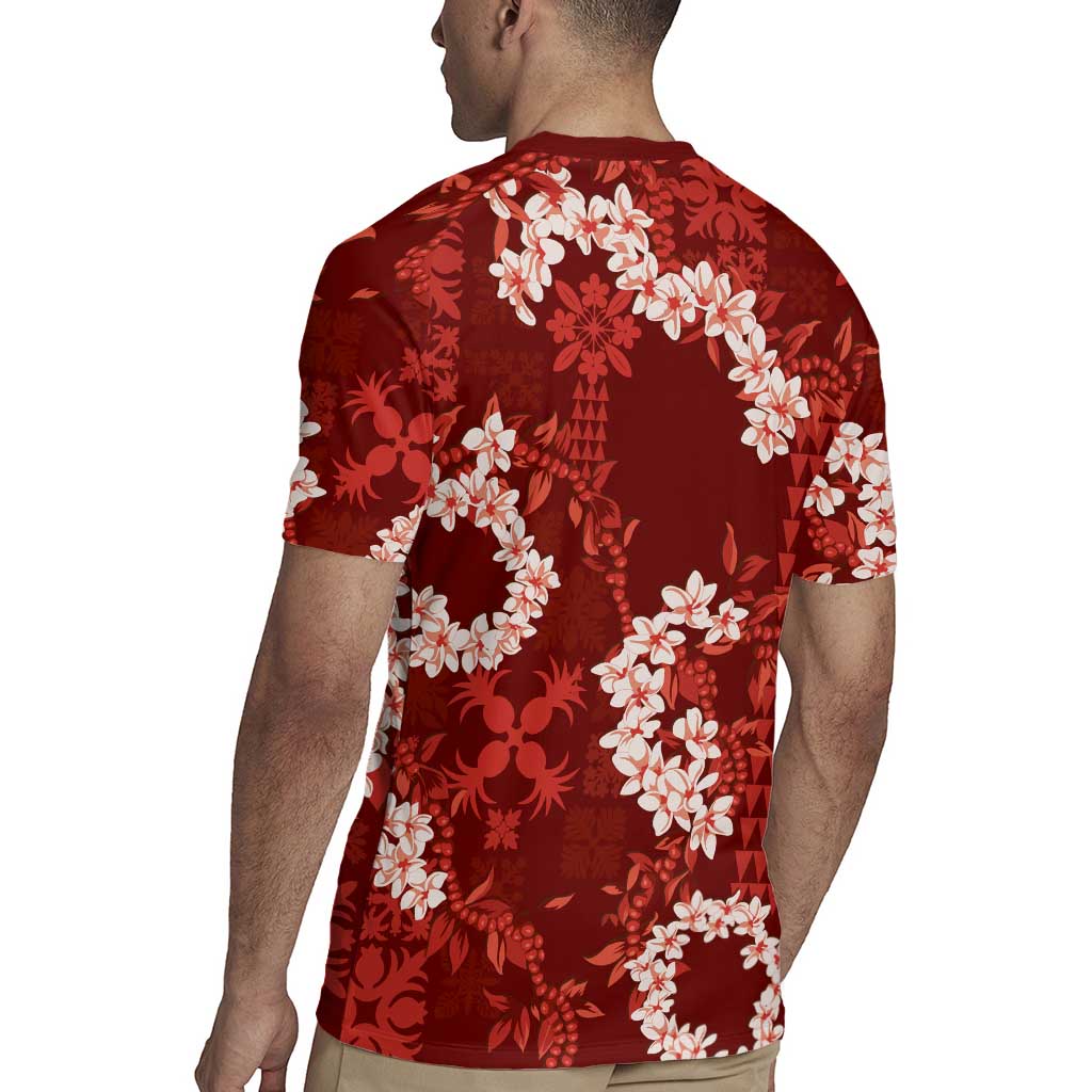 Mokihana Maile and Ilima Leis Rugby Jersey Ulaʻula Hawaiian Tapa Quilt Pattern LT9 - Polynesian Pride