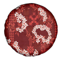 Mokihana Maile and Ilima Leis Spare Tire Cover Ulaʻula Hawaiian Tapa Quilt Pattern - Polynesian Pride