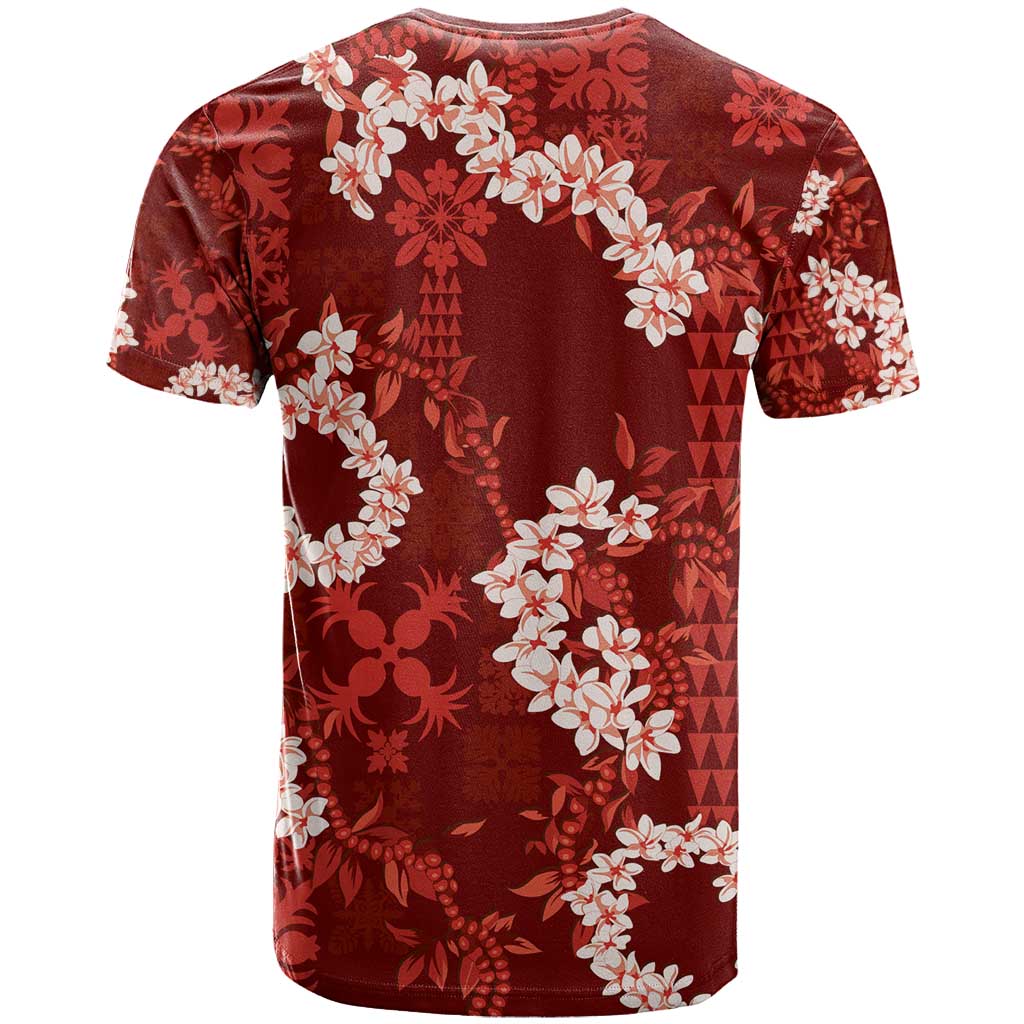 Mokihana Maile and Ilima Leis T Shirt Ulaʻula Hawaiian Tapa Quilt Pattern - Polynesian Pride