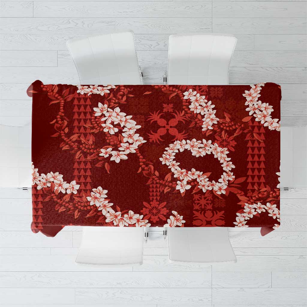 Mokihana Maile and Ilima Leis Tablecloth Ulaʻula Hawaiian Tapa Quilt Pattern - Polynesian Pride