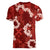 Mokihana Maile and Ilima Leis Women V-Neck T-Shirt Ulaʻula Hawaiian Tapa Quilt Pattern - Polynesian Pride