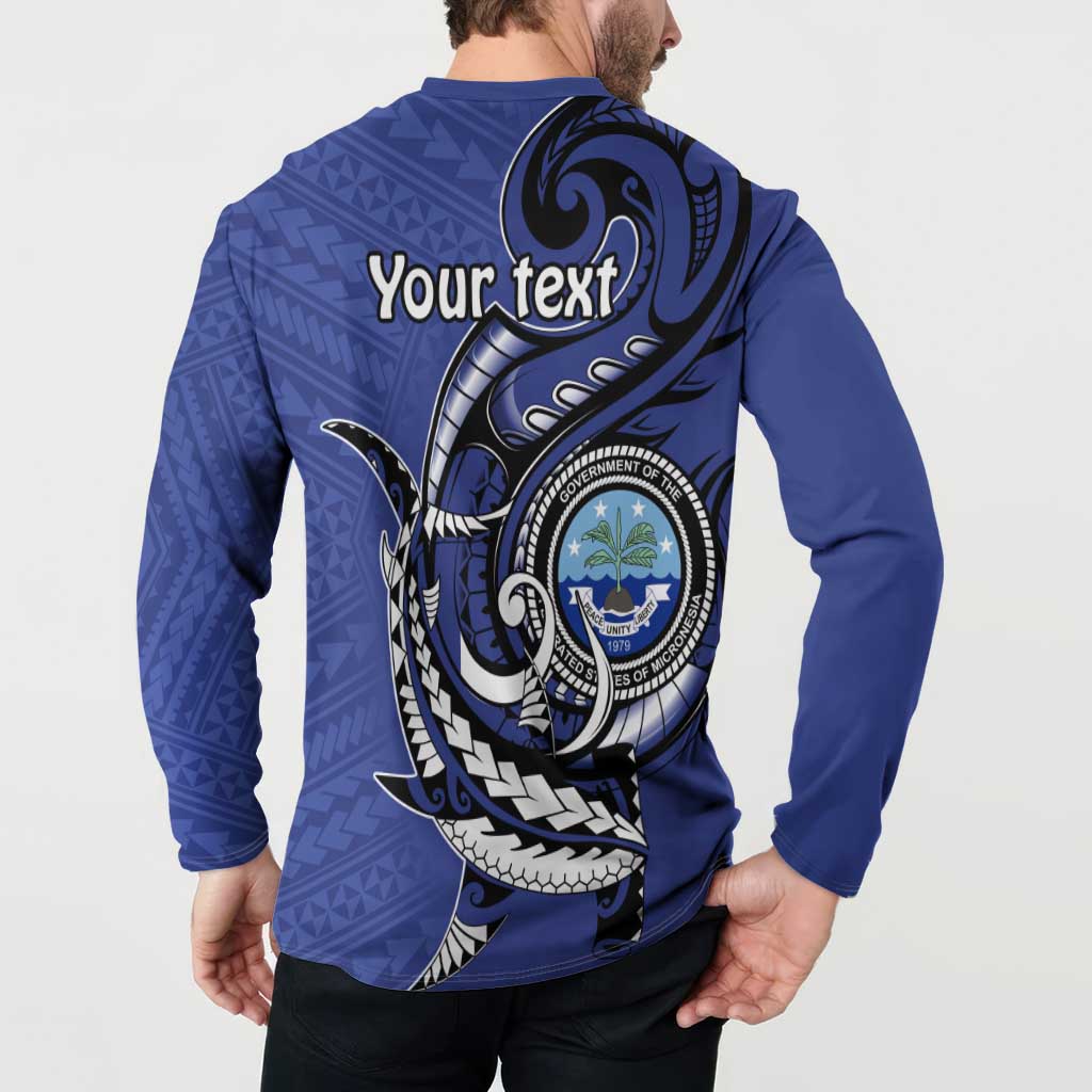 Personalized FSM 1986 Independence Day Button Sweatshirt Polynesian Shark Tattoo Style LT9 - Polynesian Pride