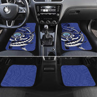 Personalized FSM 1986 Independence Day Car Mats Polynesian Shark Tattoo Style LT9 Set 4pcs Blue - Polynesian Pride