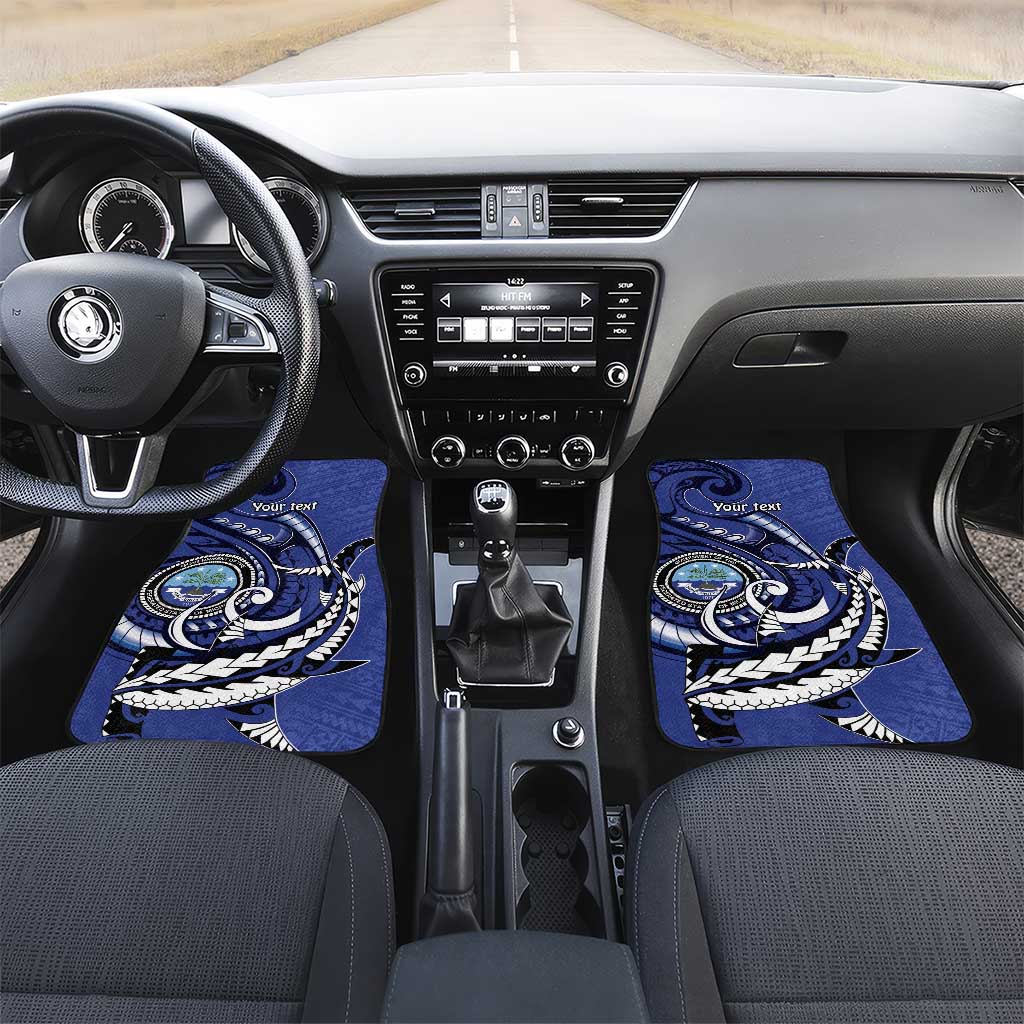 Personalized FSM 1986 Independence Day Car Mats Polynesian Shark Tattoo Style LT9 Set 2pcs - Front Blue - Polynesian Pride