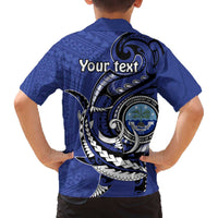 Personalized FSM 1986 Independence Day Family Matching Off The Shoulder Long Sleeve Dress and Hawaiian Shirt Polynesian Shark Tattoo Style LT9 - Polynesian Pride
