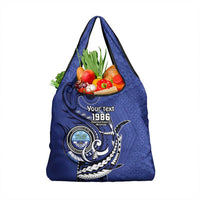 Personalized FSM 1986 Independence Day Grocery Bag Polynesian Shark Tattoo Style LT9 1-pack One Size Blue - Polynesian Pride