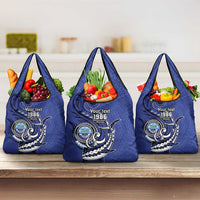 Personalized FSM 1986 Independence Day Grocery Bag Polynesian Shark Tattoo Style LT9 3-pack One Size Blue - Polynesian Pride