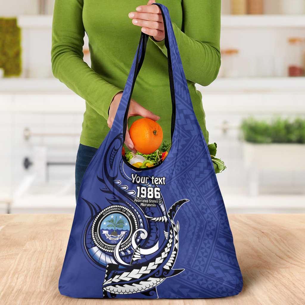 Personalized FSM 1986 Independence Day Grocery Bag Polynesian Shark Tattoo Style LT9 - Polynesian Pride