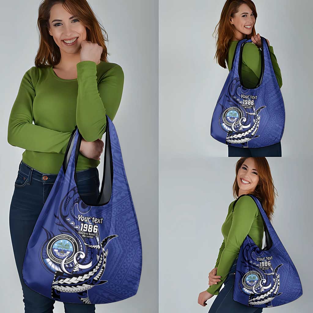 Personalized FSM 1986 Independence Day Grocery Bag Polynesian Shark Tattoo Style LT9 - Polynesian Pride