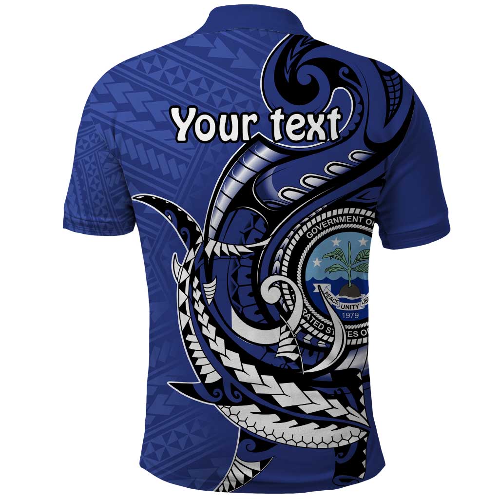 Personalized FSM 1986 Independence Day Polo Shirt Polynesian Shark Tattoo Style