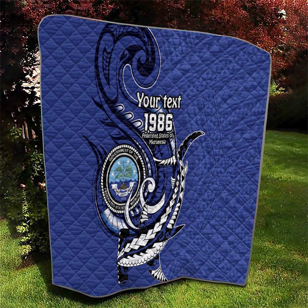 Personalized FSM 1986 Independence Day Quilt Polynesian Shark Tattoo Style LT9 - Polynesian Pride