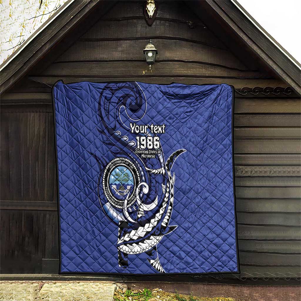 Personalized FSM 1986 Independence Day Quilt Polynesian Shark Tattoo Style LT9 - Polynesian Pride