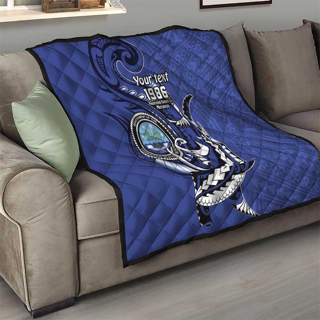 Personalized FSM 1986 Independence Day Quilt Polynesian Shark Tattoo Style LT9 - Polynesian Pride