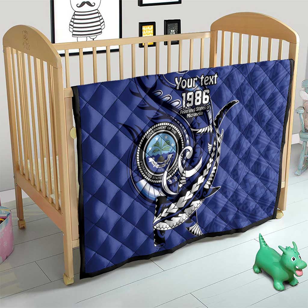 Personalized FSM 1986 Independence Day Quilt Polynesian Shark Tattoo Style LT9 - Polynesian Pride