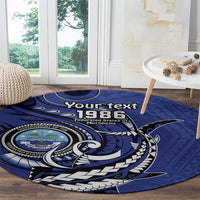 Personalized FSM 1986 Independence Day Round Carpet Polynesian Shark Tattoo Style LT9 - Polynesian Pride