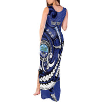 Personalized FSM 1986 Independence Day Tank Maxi Dress Polynesian Shark Tattoo Style