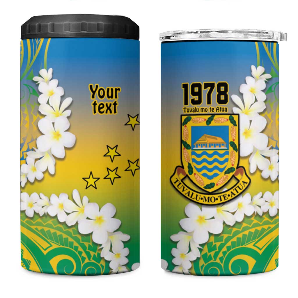 Personalised Tuvalu 1978 Independence Day 4 in 1 Can Cooler Tumbler Polynesian Plumeria Style LT9 One Size: 16 oz Gradient - Polynesian Pride