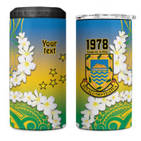 Personalised Tuvalu 1978 Independence Day 4 in 1 Can Cooler Tumbler Polynesian Plumeria Style LT9 One Size: 16 oz Gradient - Polynesian Pride