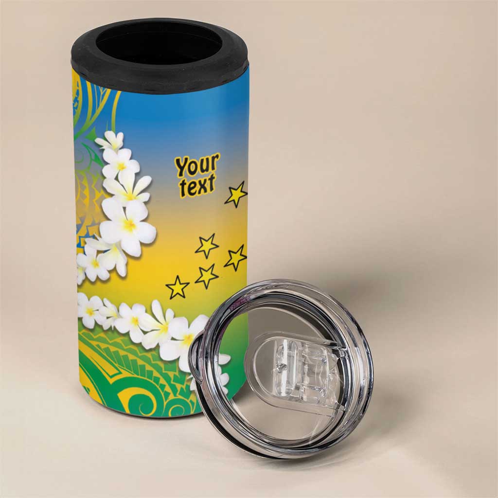 Personalised Tuvalu 1978 Independence Day 4 in 1 Can Cooler Tumbler Polynesian Plumeria Style LT9 - Polynesian Pride