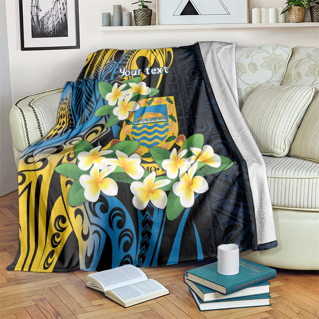 Personalised Tuvalu Beautiful Plumeria Flower Blanket
