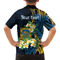 Personalised Tuvalu Beautiful Plumeria Flower Family Matching Long Sleeve Bodycon Dress and Hawaiian Shirt LT9 - Polynesian Pride