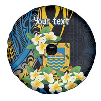 Personalised Tuvalu Beautiful Plumeria Flower Spare Tire Cover
