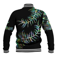 New Zealand Baseball Jacket Aotearoa Silver Fern Mixed Papua Shell Green Vibe LT9 - Polynesian Pride