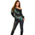 New Zealand Off Shoulder Sweater Aotearoa Silver Fern Mixed Papua Shell Green Vibe LT9 - Polynesian Pride