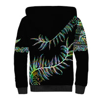 New Zealand Sherpa Hoodie Aotearoa Silver Fern Mixed Papua Shell Green Vibe LT9 - Polynesian Pride