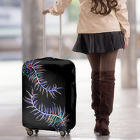 New Zealand Luggage Cover Aotearoa Silver Fern Mixed Papua Shell Purple Vibe LT9 - Polynesian Pride