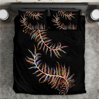 New Zealand Bedding Set Aotearoa Silver Fern Mixed Papua Shell Red Vibe LT9 Red - Polynesian Pride