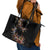 New Zealand Leather Tote Bag Aotearoa Silver Fern Mixed Papua Shell Red Vibe LT9 - Polynesian Pride