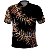 New Zealand Polo Shirt Aotearoa Silver Fern Mixed Papua Shell Red Vibe LT9 Red - Polynesian Pride