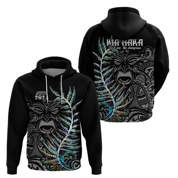 Personalised New Zealand Rugby Kid Hoodie Silver Fern All Black Mix Ta Moko White Style LT9 main image 0